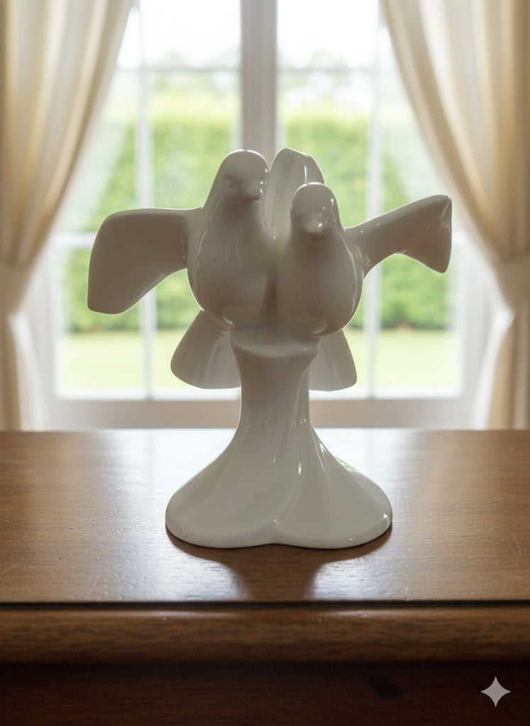 Elegant Porcelain Dove Sculpture – Symbol of Love and Peace